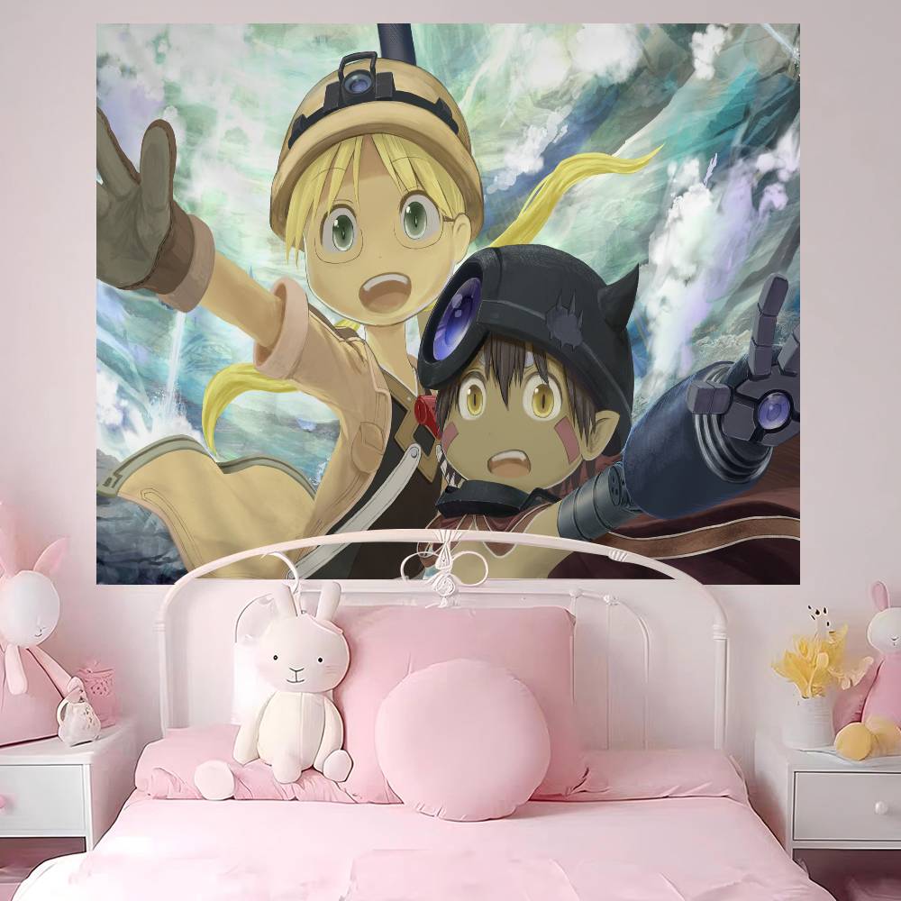 Anime Made In Abyss Cartoon Tapestry Art Science Fiction Room Home Decor Wall Hanging Home Decor
