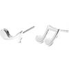 Beixi Asymmetrical Musical Note Stud Earrings - Elegant S925 Sterling Silver, 2025 Style for Women.