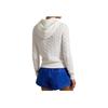 Polo Ralph Lauren Double Zipper Closure Hooded Long Sleeve Knit Sweater Women Sweater White 211959124-002