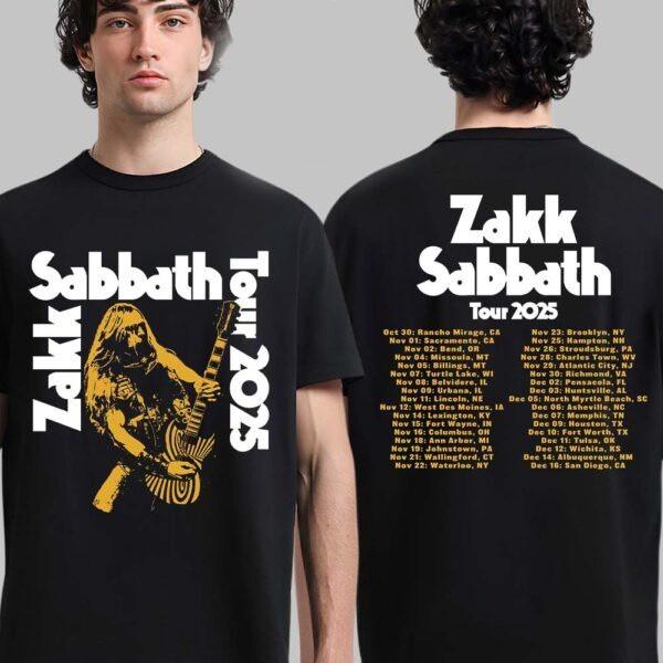 HOT!!! Zakk Sabbath Tour 2026 North American Cities Dates Two Sided T-shirt S