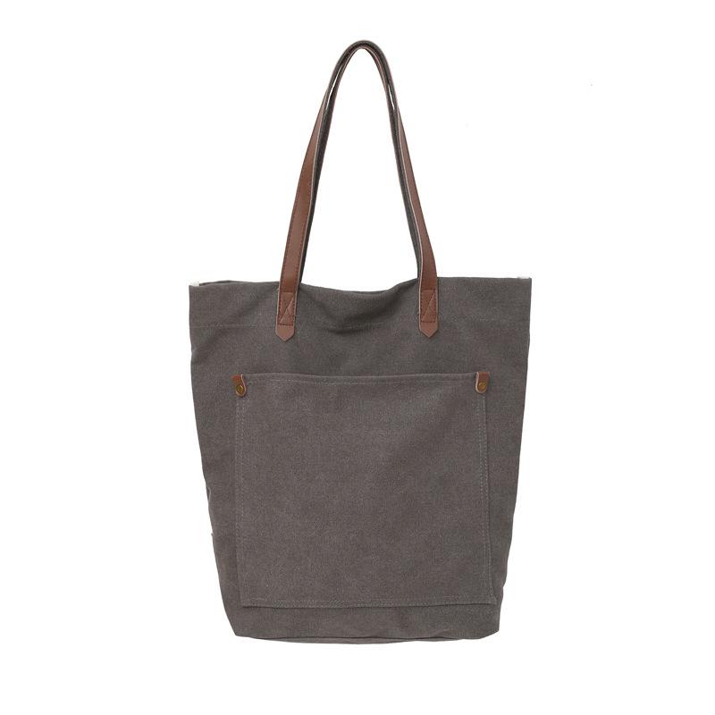 Unisex Retro Washed Canvas Shoulder Bag: Large Capacity, Korean Style, Versatile Harajuku Tote