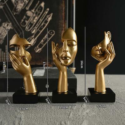 3 Pieces Resin Thinker Statues Abstract Art Sculptures Crafts Centerpieces Tabletop Decorations for