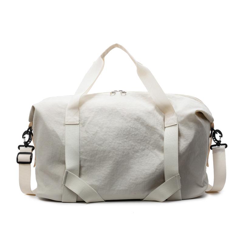 Solid Color Large Capacity Tote Bag Sports Fitness Messenger Bag Women's Dance Yoga Storage Bag Short Trip Tote Bag