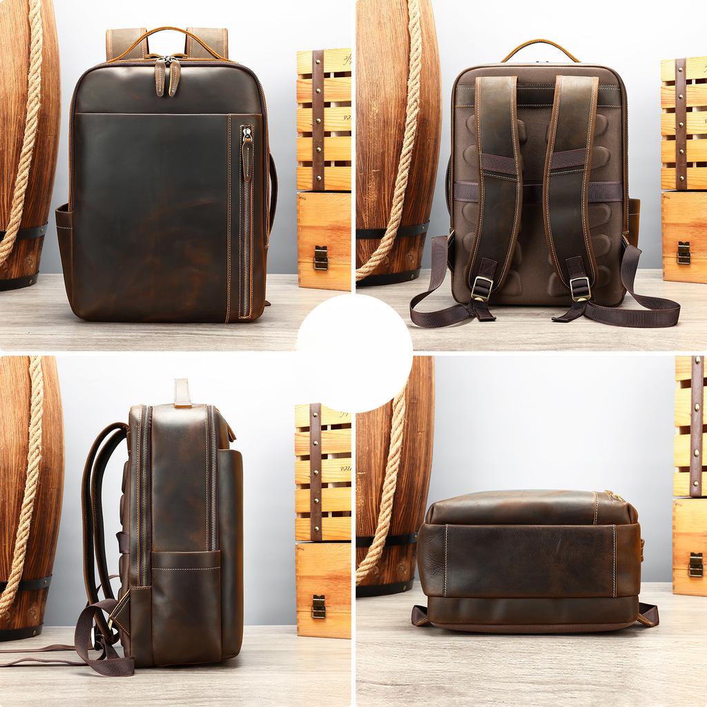 Men's Backpack Business Genuine Leather Computer Bag Top-grain Cowhide Men's Large-capacity Backpack