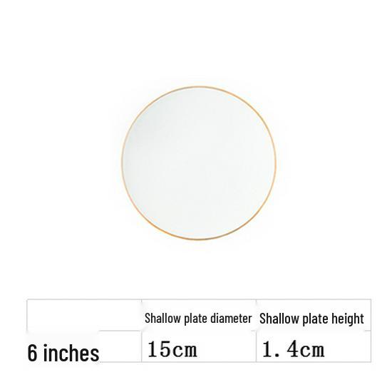 Nordic Gold Rim Steak Knife & Fork Plate Set - Western Dining & Breakfast Tableware