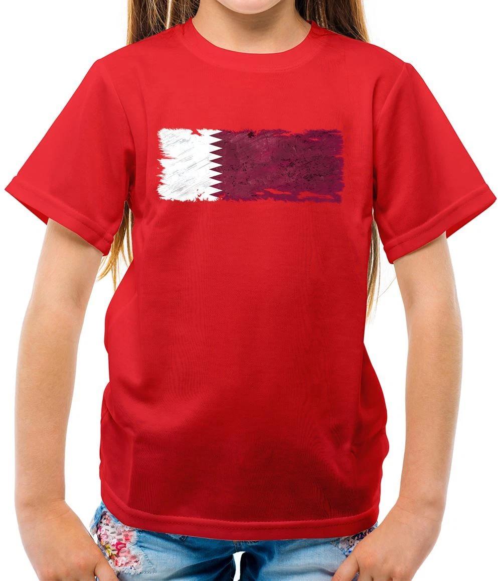 Qatar Grunge Style Flag - Kids T-Shirt - Qatari Country Love Live Born Town 150
