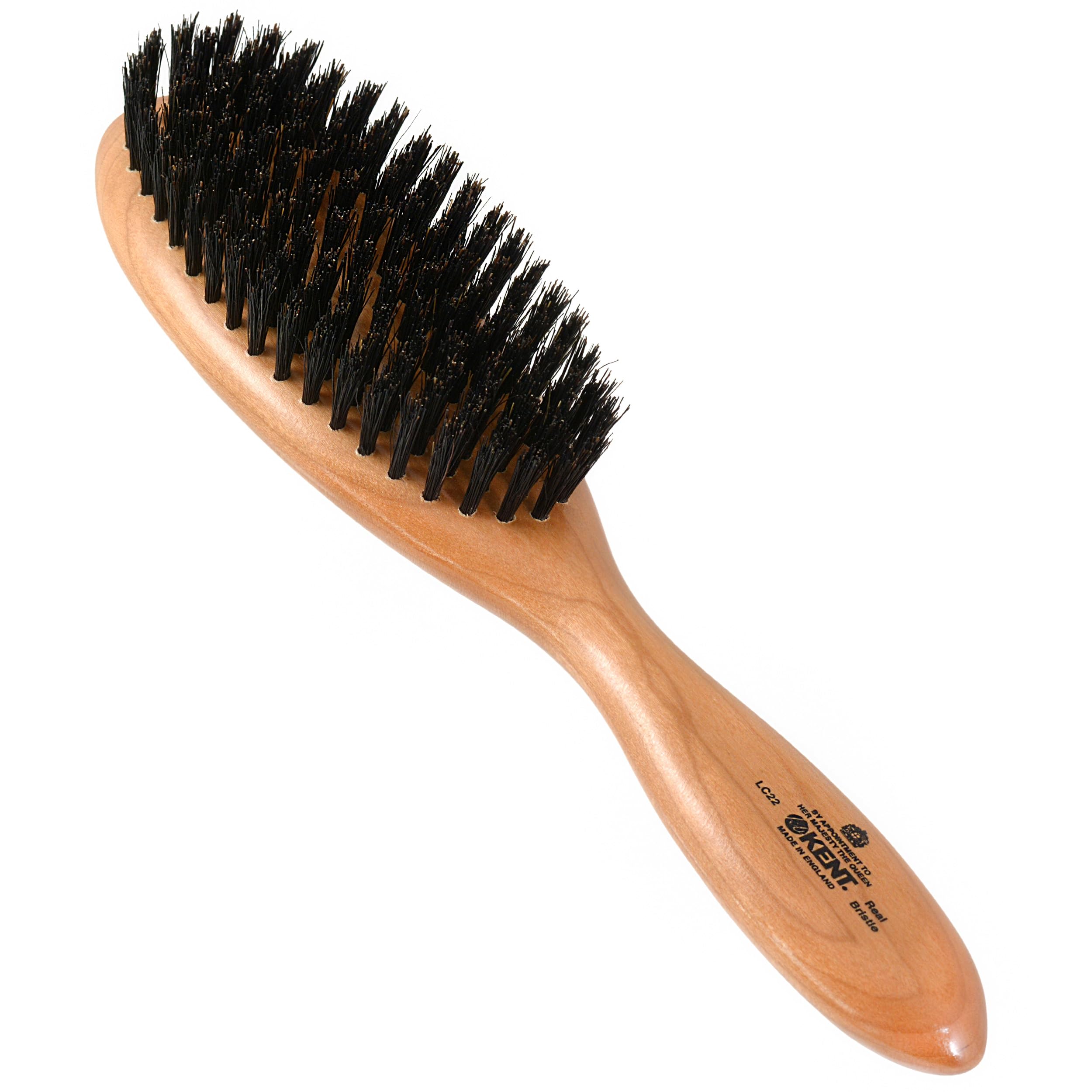 

G.B.KENT Щетка для волос средней жесткости, Премиальная щетина кабана, Держатель Королевского ордера, LC22