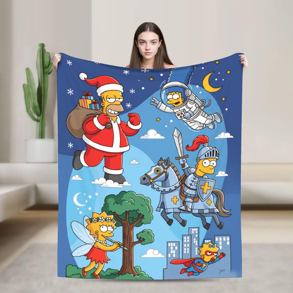 Blanket The S-Simpsons Decorative Flannel Throw Blanket For Living Room Warm Soft Customized Quality Bedspread Birthday Gift