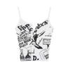 Printed Sleeveless Ribbed Knitted Women's Vest with Exposed Navel Top for Summer