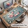 Floral Garden Theme Customized Mouse Pad Personalized Print Name Text Desk Mat For Home Office Table Decor