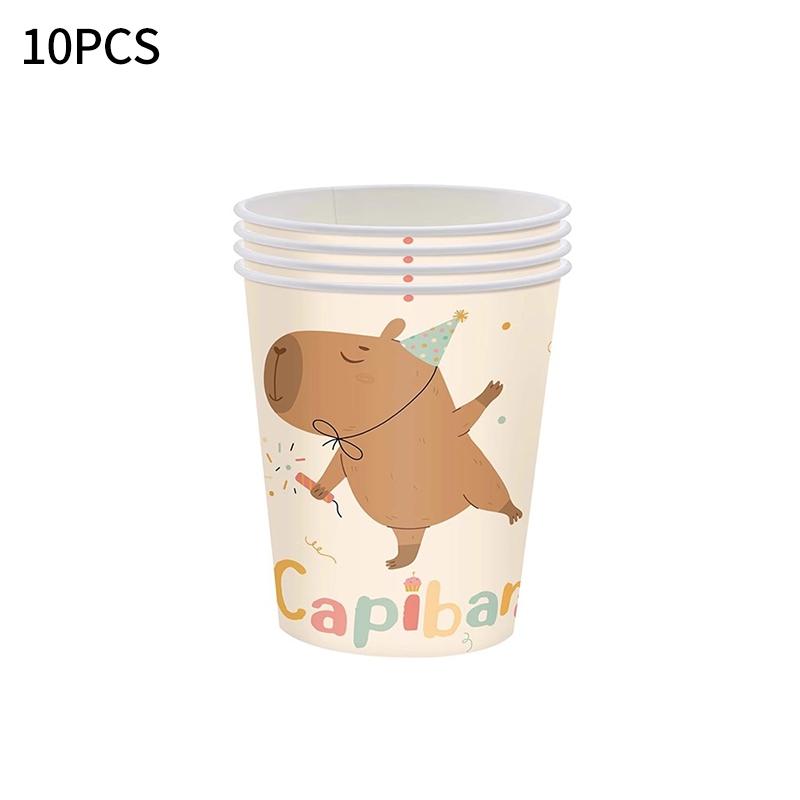 Capibara Capybara Birthday Decoration Disposable Tableware Birthday for Bara Baby Shower Tableware Balloons Capibara Cumpleaños
