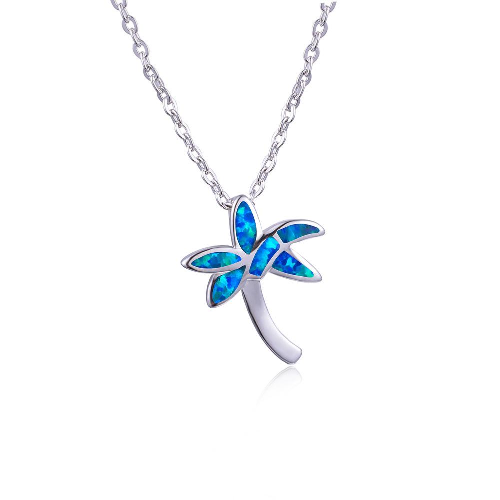 European and American Coconut Tree Pentagram Pendant Necklace with Versatile Temperament and High End Feel