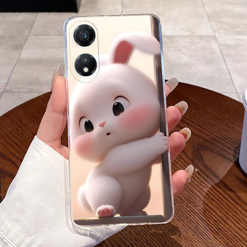 Jelly Casing For Honor X5 Plus HonorX5 Fundas Capa Clear Silicone Soft TPU Back Cover Cute Cat Rabbit Heart Protective Case