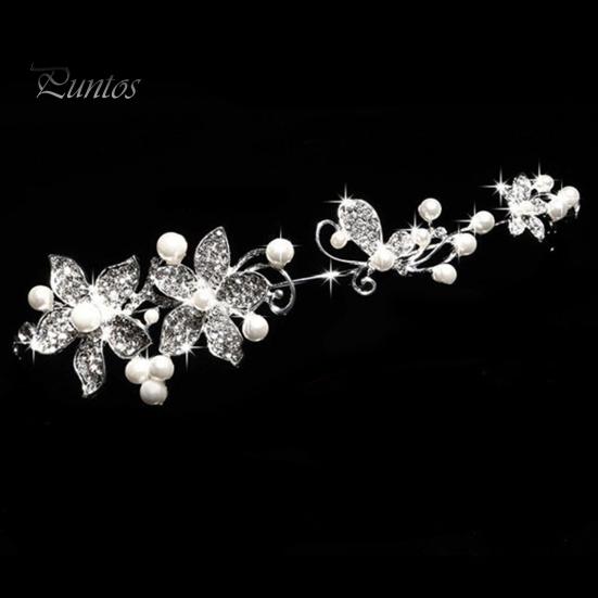 Bridal Accessories Fashion Women Rhinestone Flower Wedding Hair Decorations Party Headband Headdress Jewelry