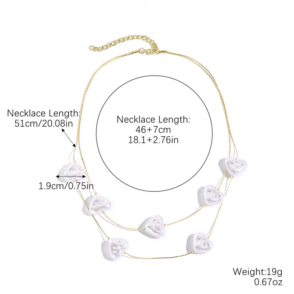 Necklace for Women Accessories Advanced Sense of Fashion Temperament Beaded Double Necklace Japan and South Korea Collarbone Chain Elegant Necklace