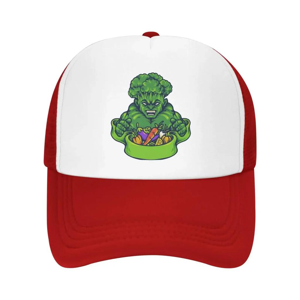 Broccoli Strong Vegetarian Mesh Trucker Cap Breathable Dad Baseball Hat for Unisex Women