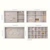 4pcs Jewelry Display Tray Gray Velvet Earrings Display Dust-proof Storage Props Drawer Jewelry Storage Box