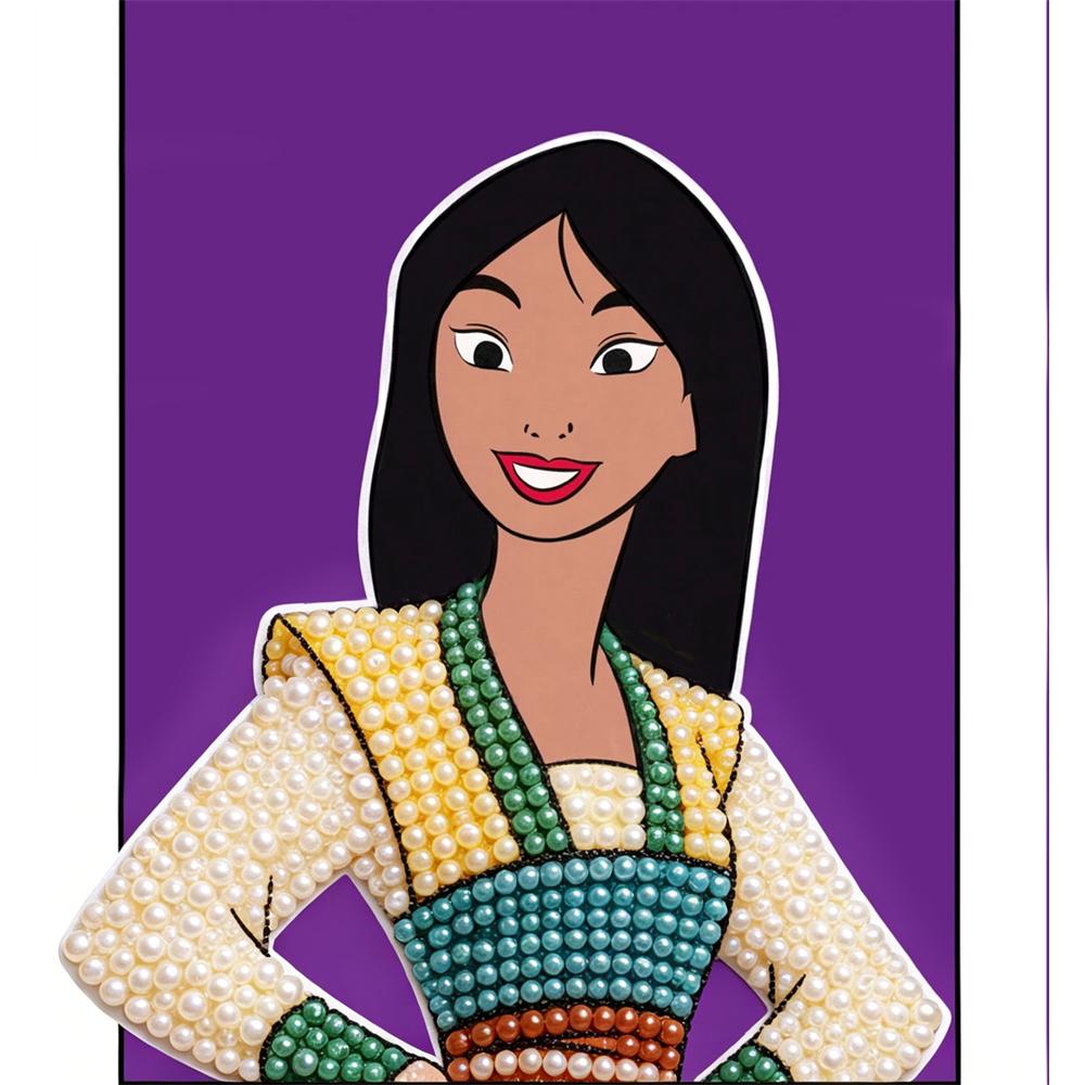 

Disney Pearl Painting Anime Mulan Art Kit Adult Beginner Home Wall Decor Special Shape 30x40