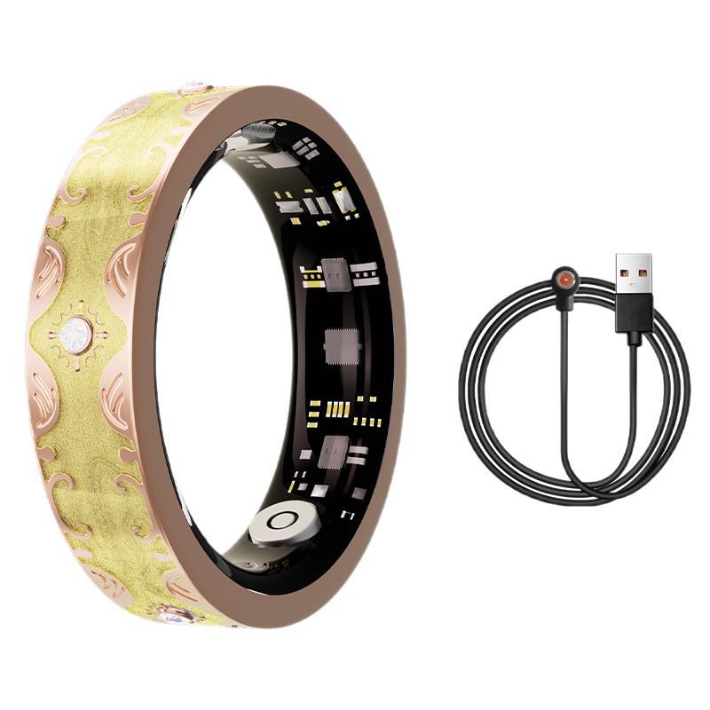 Waterproof Bluetooth Smart Ring: Heart Rate, Blood Oxygen, Sleep Monitoring, Enamel Color, Sports Pedometer, Couple Style желтый 10# проводной зарядки