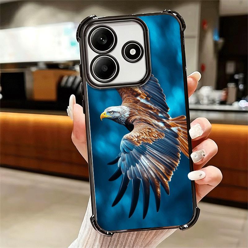 Bald Eagle Cool Plating Phone Case For Xiaomi Redmi Note 14 15 Pro Plus 13 12 11 11S 11T 10 9S 9 5G Anti-Fall Airabag Cover