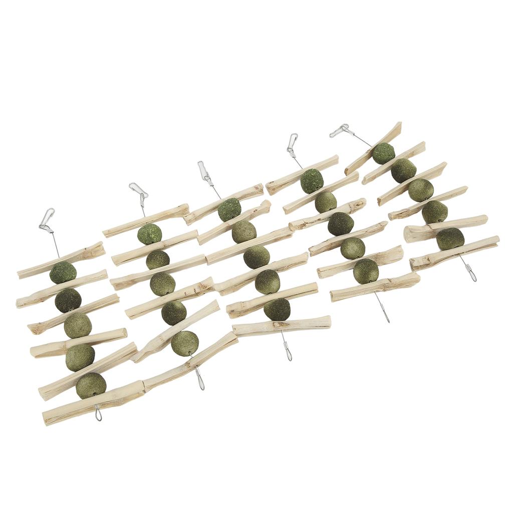 Natural Wood Grass Ball Sticks Teeth Chewing Ball String for Rabbits Chinchillas Guinea Pigs Hamsters Parrots