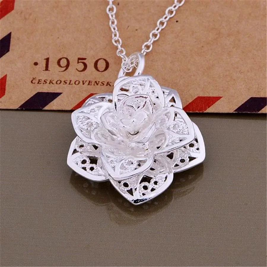 Charms   Copper Pretty Flowers Pendant Necklace For Women Fashion Luxury Jewelry Party Wedding Christmas Gifts
