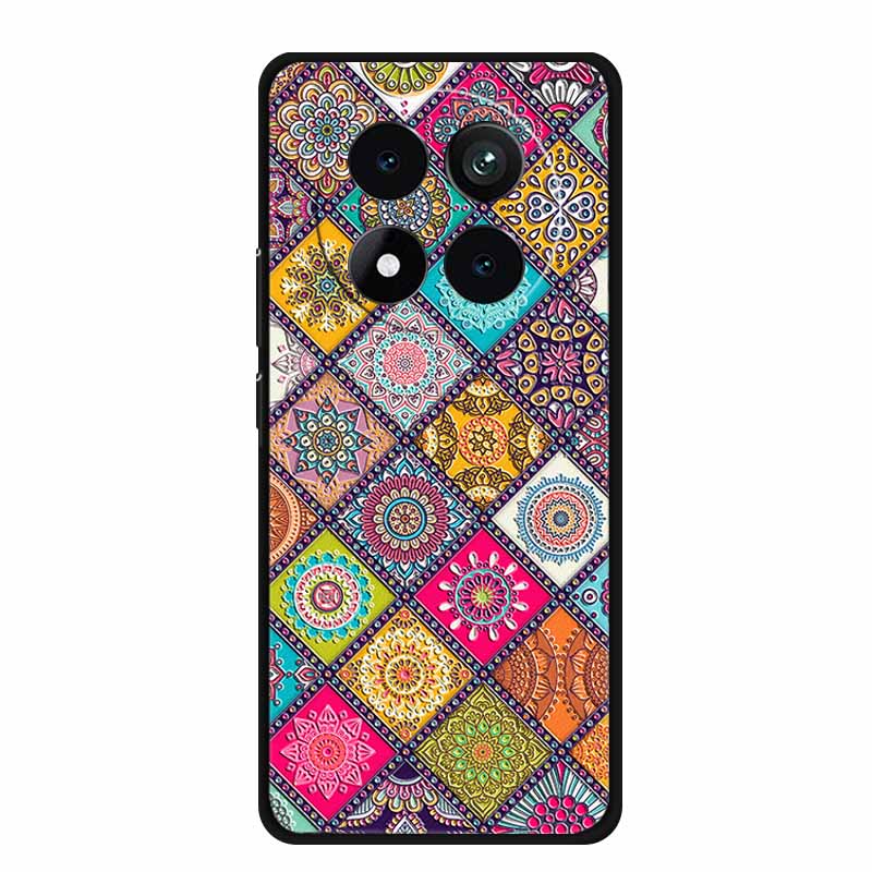 3D Emboss Case For Xiaomi Redmi Note 15 Phone Case Flowers Black Silicone Soft Back Cover Coque For Redmi Note 15 Pro Plus Case