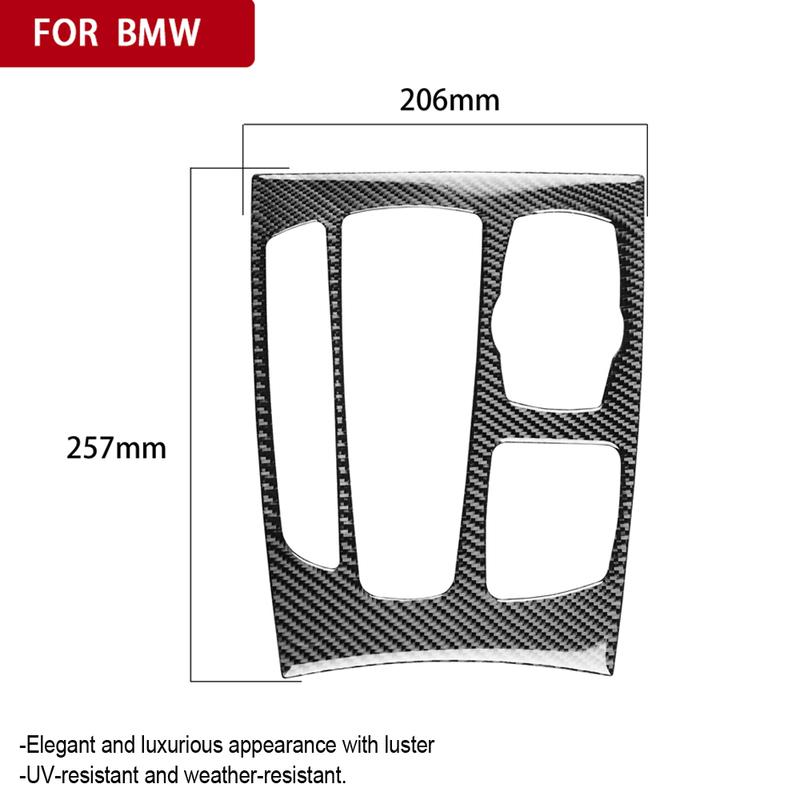 For BMW X5 X6 F15 F16 2015 2016-2018 LHD Real Carbon Fiber Center Gear Shift Panel Cover Frame Cover Stickers Car Accessories