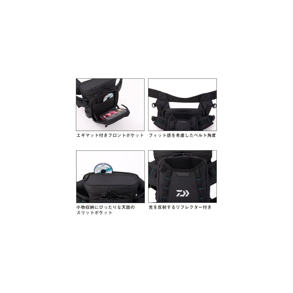 Daiwa Emeraldas Tactical Side Bag C Black Fishing Gear Storage Bag