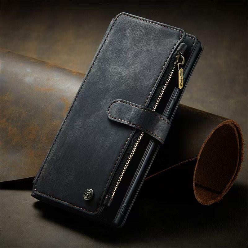 Wallet Phone Case for Samsung S25Ultra- Zipper Leather Multi-Functional Shockproof Card Holder Full Cover on Samsung S25/S24/S23/S22/S21/Ultra/Plus