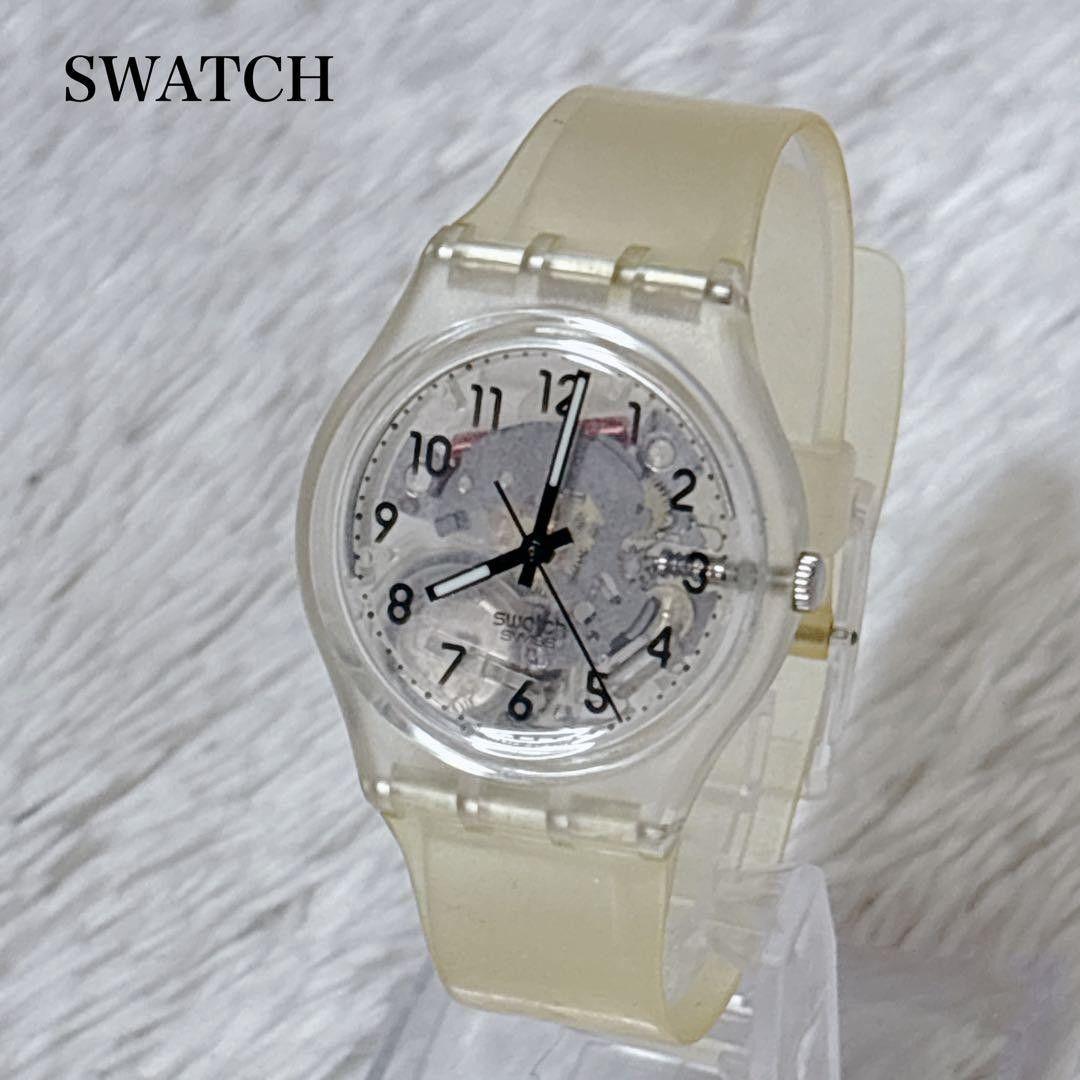 Used SWATCH Swatch Skeleton Watch 90s Made in 1994 Transparent Battery Replaced Working Item Vintage Y2K Quartz