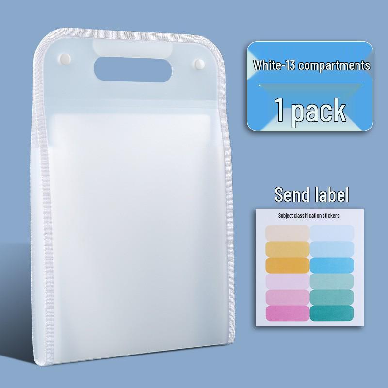 Large Capacity Multilayer A4 Accordion Folder: Clear, Subject-Divided Storage Bag for Students