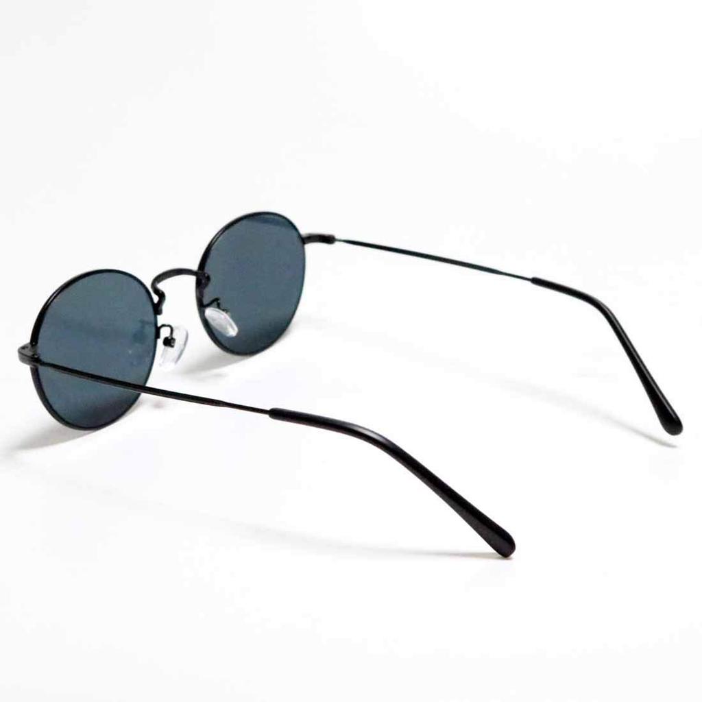 [FashionBerry] Matte Black X Smoke Sunglasses for Men and Women, Round Metal Frame, 99% UV Protection, Colored Lenses, Korean Style, Y2K Streetwear,