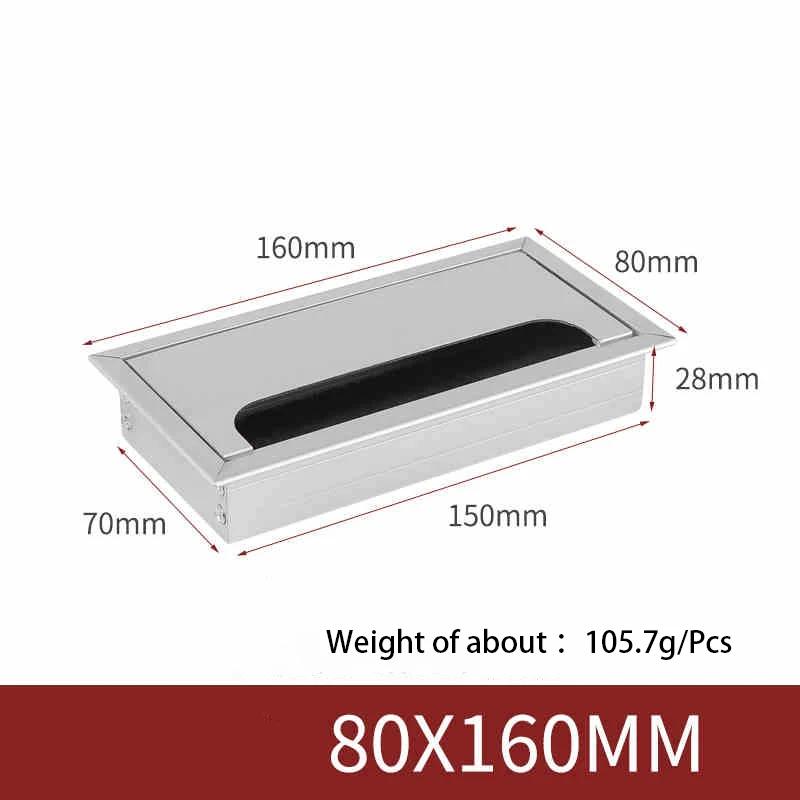 1Pcs Length 80mm-1000mm Aluminum Alloy Hole Cover Furniture Office Ventilation Hole Plug Desktop Hardware Black/Silver