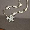 Fashion Dopamine Pearl Starfish Pendant Beaded Necklace Seaside Vacation Style Temperament Exquisite Atmosphere Collarbone Chain