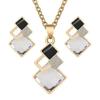 Jewelry Sets Korean Minimalist Crystal Necklace Earring Set Versatile Women's Temperament Trendy Diamond Pendant Necklace