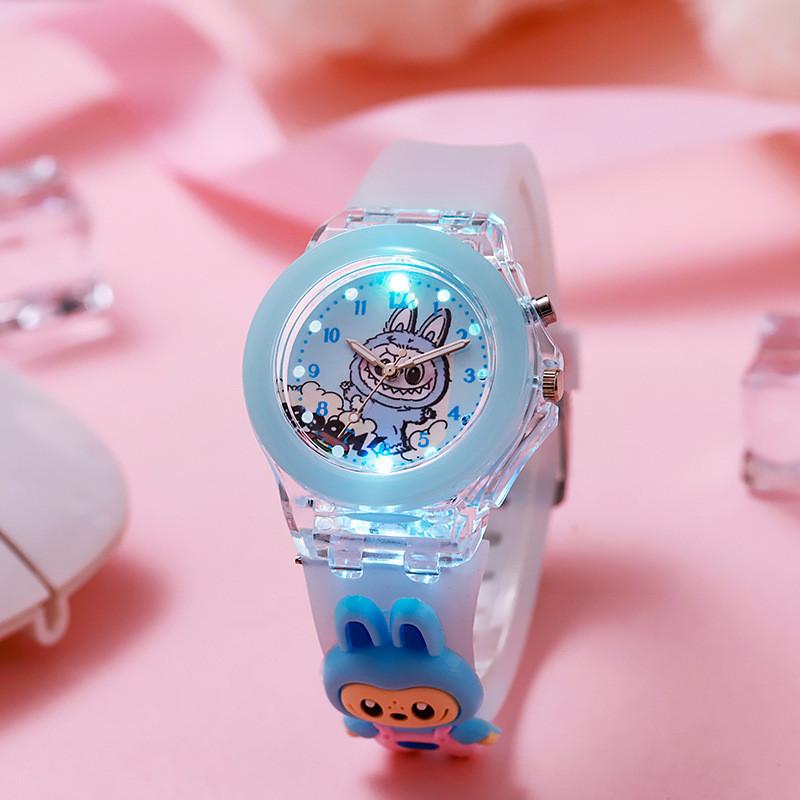 Cartoon Childrens Led Light Up Quartz Watch With Night Glow For Kids And Students