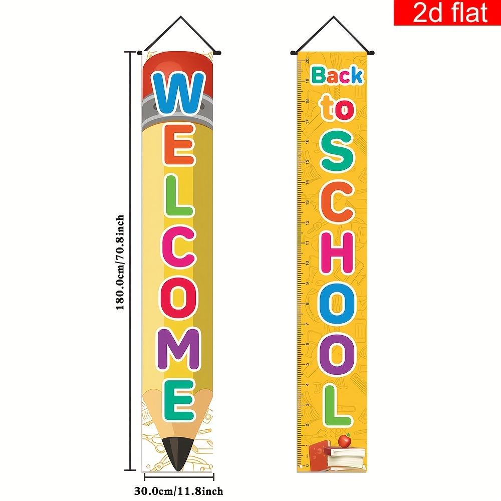 Back To School Porch Sign Rainbow Letters Boards 1 Pair Polyester Indoor Outdoor Decor
