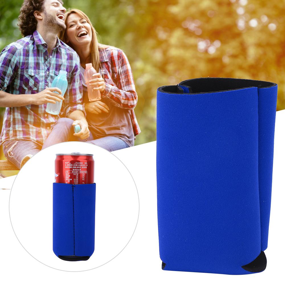 2 Stück Neopren faltbar Outdoor Sport Wasserflaschenhülle Tragbare Tasse Isolierhülle Tasche Zubehör