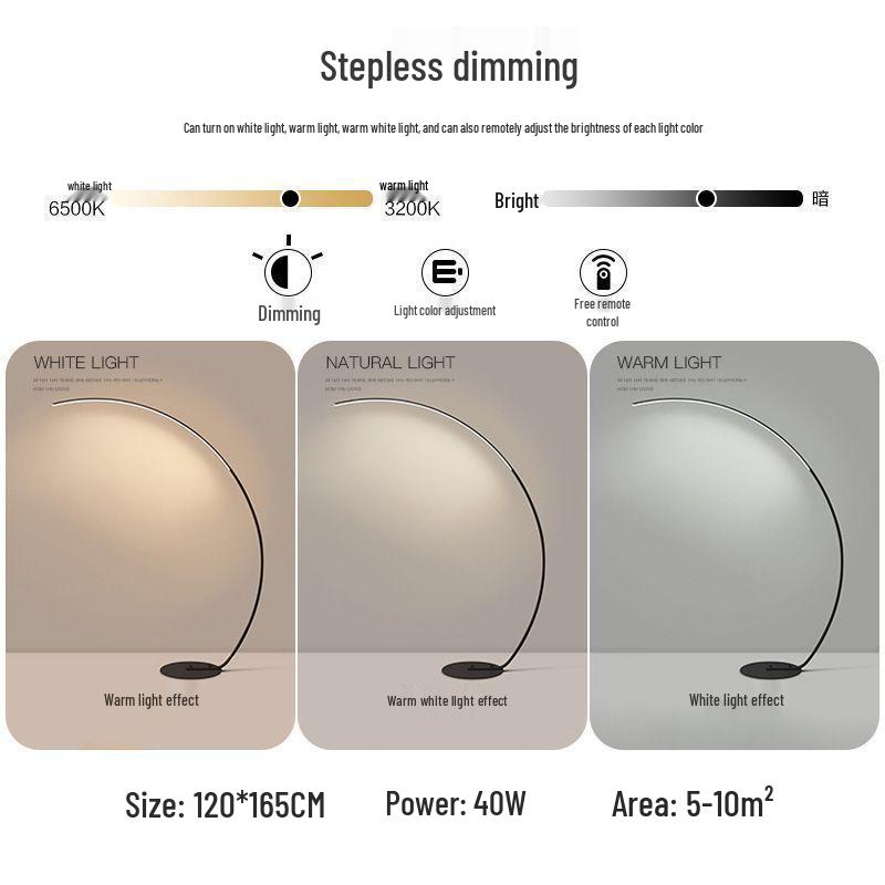 Designer LED Minimalist Arc Floor Lamp for Living Room