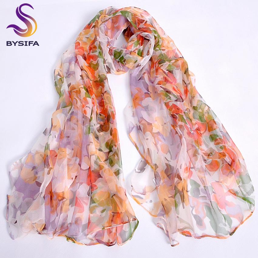 Pink Orange Silk Scarf  New Design Long Female Scarves Printed 170*105cm Spring Autumn Fashion Accessories Women Silk Scarf