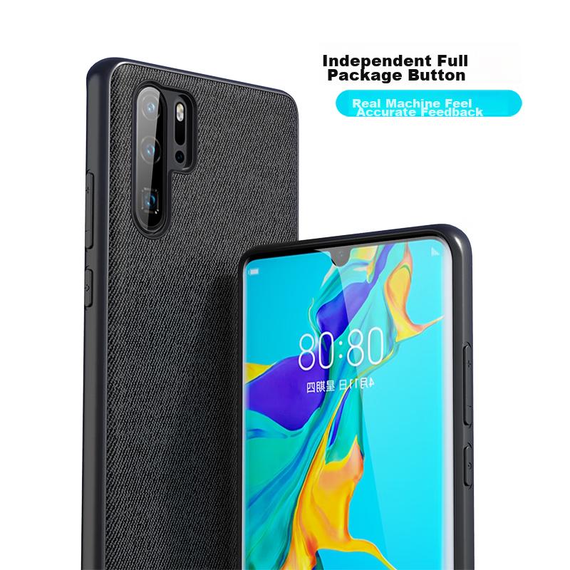 ESCASE Huawei P30 Pro Phone Case, P30 Pro Protective Cover, Creative Full-Edge Anti-Drop Leather Back Cover, ES-19 Deep Black