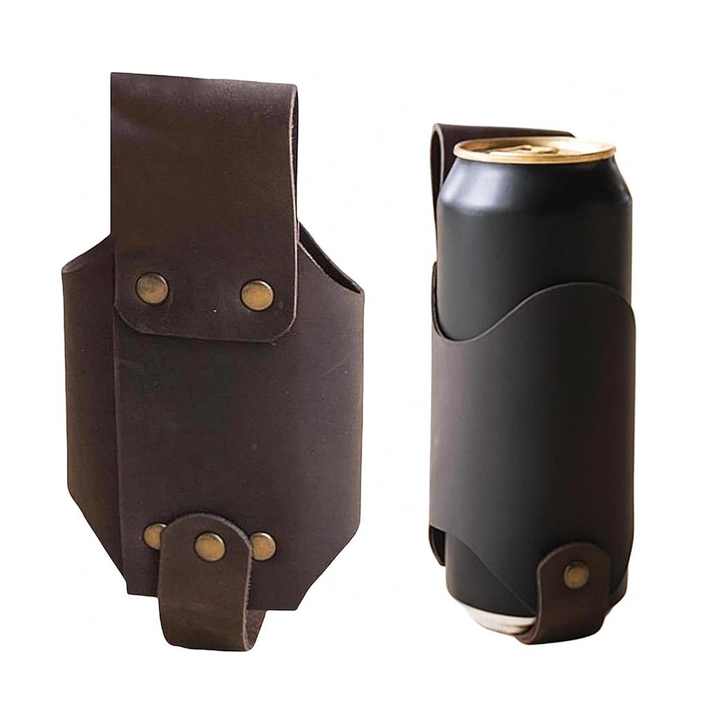 Leather Beer Belt Holster Portable Belt Bottle Holder Grilling Camping Beer Gifts Accessories