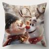 Christmas Cushions Santa Reindeer Snowman Dwarf Designs Polyester pillowcase, sofa decorative cushion cov Headboard Pillow