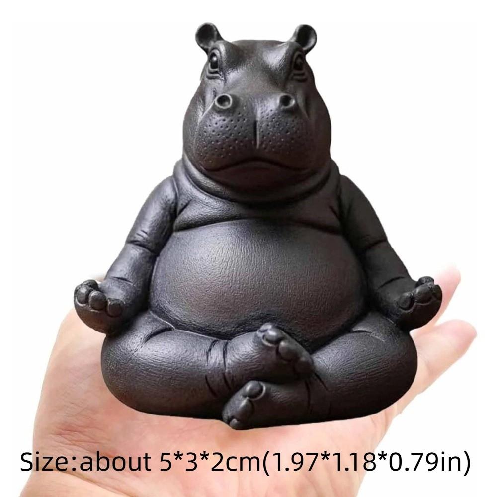 3D Printing Yoga Hippopotamus Statue Resin Hippopotamus Figurine Hippopotamus Decorative Ornaments Mini Multiple Styles