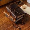 Retro Traveler's Genuine Cowhide Leather Loose-leaf Notebook - Magic Diary and Notepad