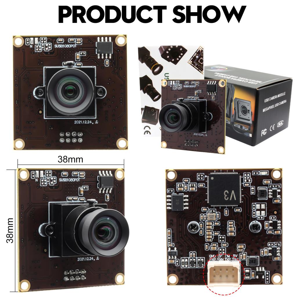 ELP 50fps USB Camera Low Light Camera with 1080P USB Motion Plug and Play for 3D Printers and Industrial Inspection Microscopes High-Speed Module,