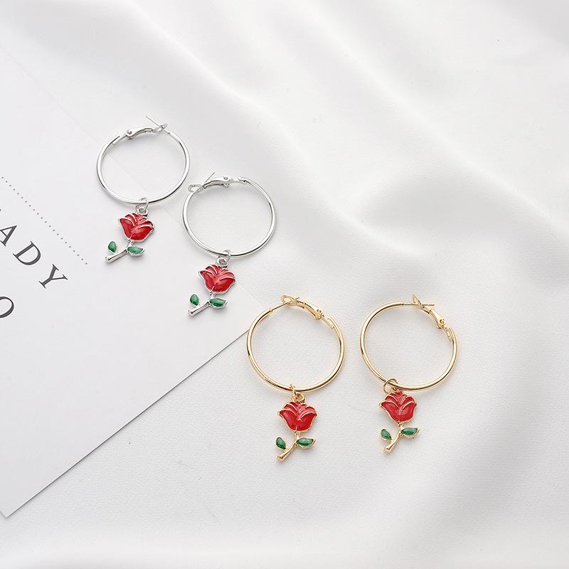 Rosenblüten-Steckohrringe - Europäischer und Amerikanischer Modeschmuck für Damen