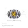 Bright Colored Treasure High Carbon Diamond Ring Light Luxury Cold Wind Exquisite High-End Jewelry Ice Flower Cut Yellow Diamond Ring Women