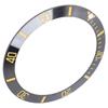 Ceramic Watch Bezel Insert Wristwatch Bezel Insert Loop Ring Replacement Parts (Black+Gold)